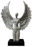 Silver Studded Mosaic Wing Angel Ornament - NY064