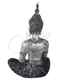 Silver & Black Sitting Buddha Ornament - QS016