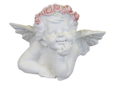 White Male Cherub Ornament with Flower Crown - SC001