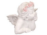 White Male Cherub Ornament with Flower Crown - SC001