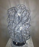 Silver Swirl Metal Wire LED Medium Table Lamp - SHT4102