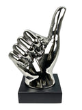 Silver Ceramic Thumbs Up Hand Sign Ornament - CMC049