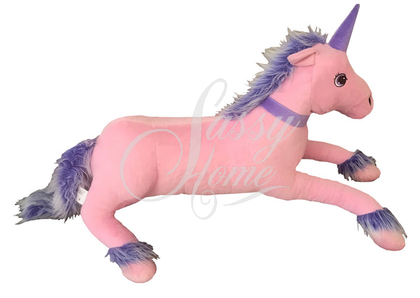 Large Purple & Pink Unicorn Soft Toy - 90cm - H015