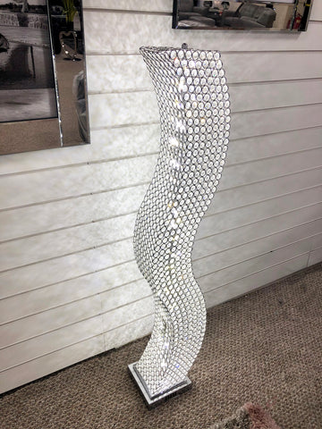 Silver Chrome Crystal S Shape Curved Floor Lamp (3 LED Tone) - WLF1002-F