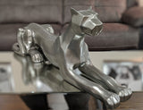 Pewter Styled Resting Panther Ornament - XB005