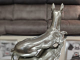 Large Laying Pewter Style Doberman Dog Ornament - XB007